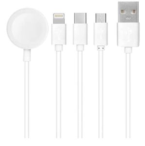 Apple Watch Magneettinen 4in1 Latauskaapeli- Lightning - Mikro USB - USB C - C3183