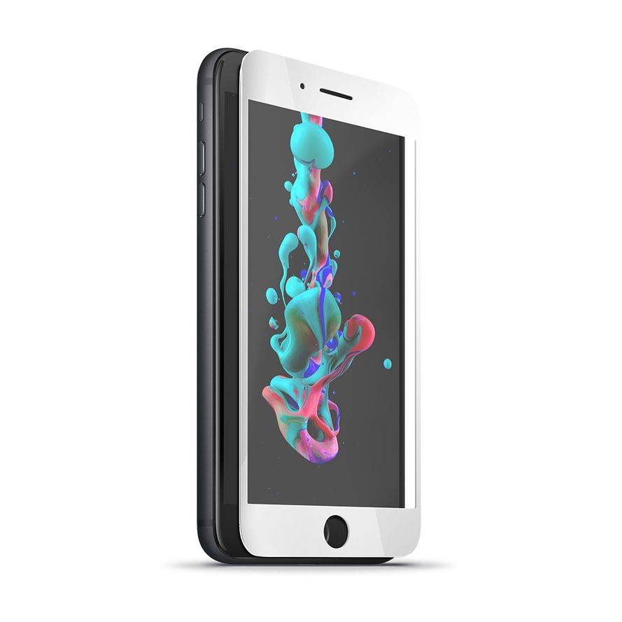 Forever 5D Iskunkestävä Panssarilasi iPhone 6 / 6S, valkoinen