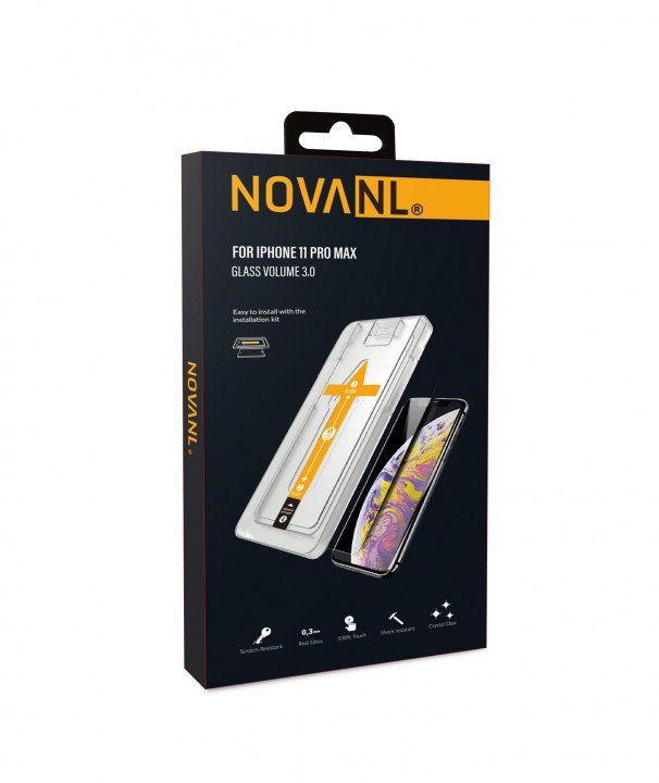 NovaNL Glass Volume 3.0 Panssarilasi asennuskehikolla iPhone XS Max / 11 Pro Max