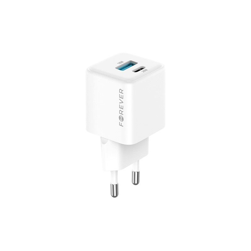 Forever TC-08-20AC GaN PD QC Mini koko 1x USB-C 1x USB 20W laturi