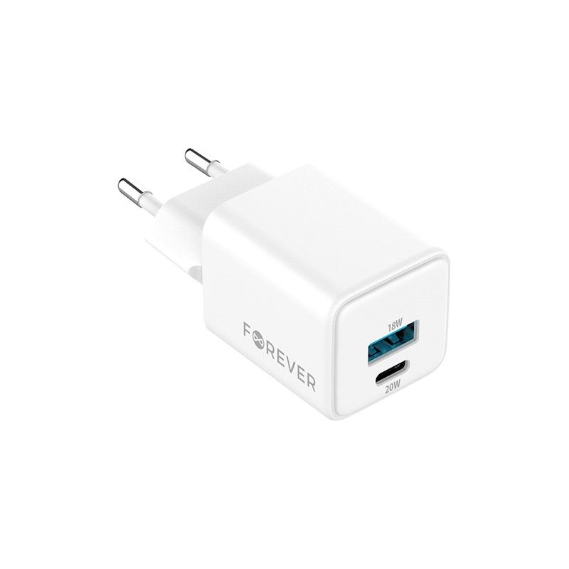 Forever TC-08-20AC GaN PD QC Mini koko 1x USB-C 1x USB 20W laturi