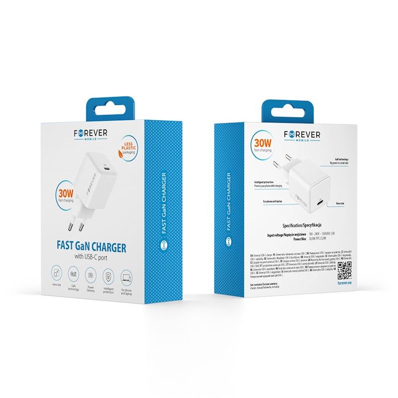 Forever TC-08-30C GaN PD QC Laturi USB-C 30W