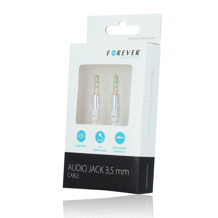 Forever Audiokaapeli 3,5 mm, valkoinen