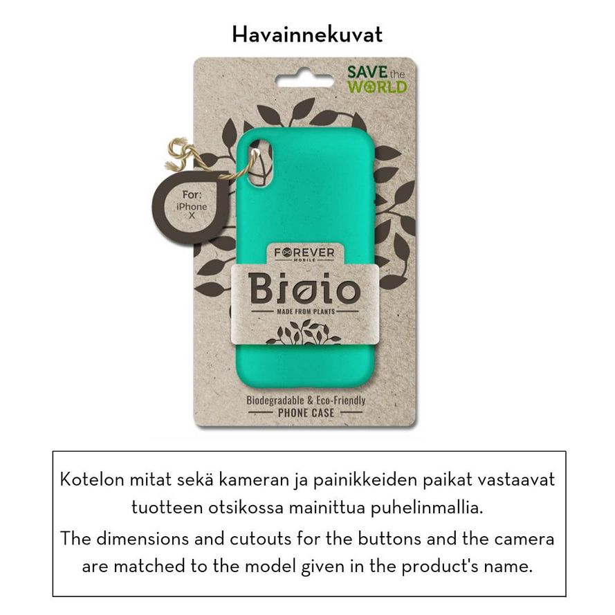 Forever Bioio 100% biohajoava suojakotelo iPhone 7 / 8 / SE 2 - mintunvihreä