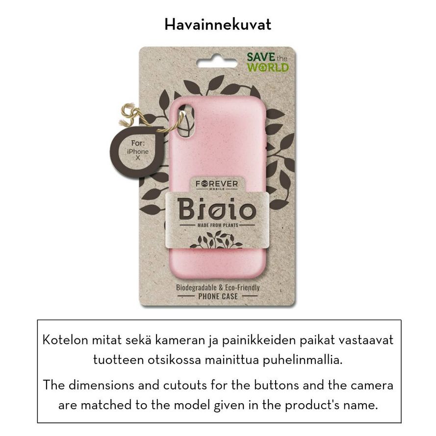 Forever Bioio 100% biohajoava suojakotelo iPhone 6 / 6s - pinkki