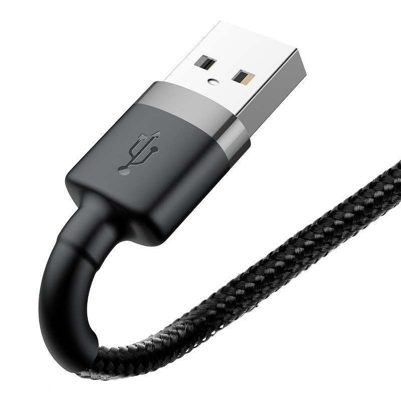 Baseus Cafule USB Lightning Kaapeli 2,4A 1m Harmaa-Musta
