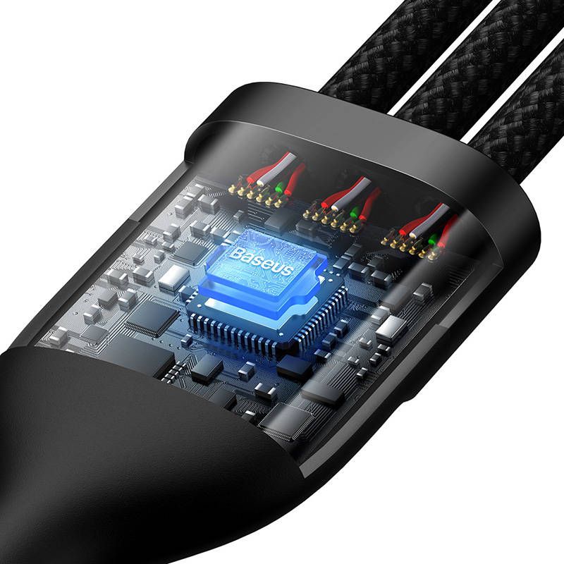 Baseus Flash 2 - 3 in 1 USB-C - Micro USB - Lightning 100W - 1.5m pikalatauskaapeli