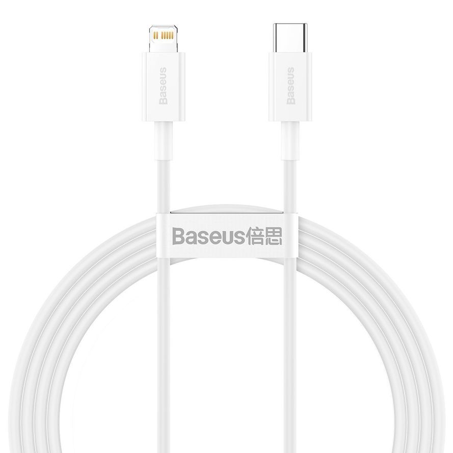 Baseus USB-C - Lightning kaapeli 1,5m 20W - Valkoinen