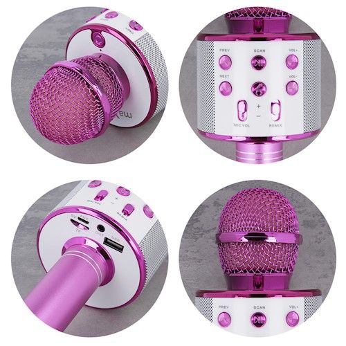 Maxlife MX-300 Bluetooth langaton karaoke mikrofoni / kaiutin - pinkki
