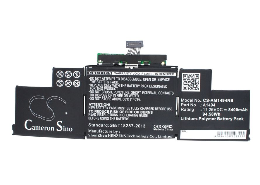 MacBook Pro 15 Retina Late 2013 ja Mid-2014 A1398 - A1494 akku 8400 mAh 