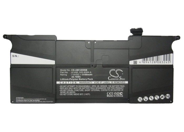 Macbook Air 11-tuumaa 2013 2014 2015 A1495 akku 5100 mAh musta