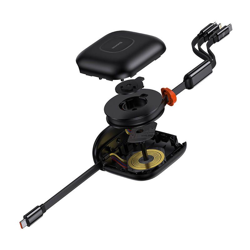 Baseus Traction  3 in 1 USB-C - Micro USB - Lightning 100W - 1.7m pikalatauskaapeli - Musta