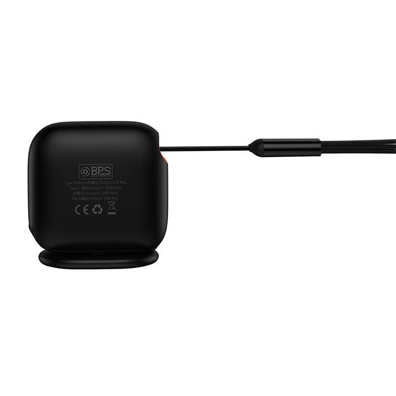 Baseus Traction  3 in 1 USB-C - Micro USB - Lightning 100W - 1.7m pikalatauskaapeli - Musta