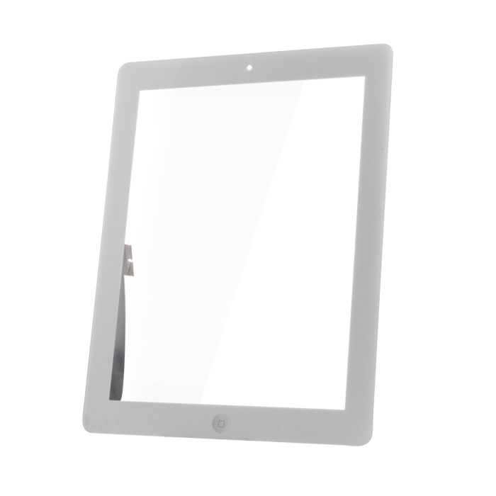 iPad 3 Kosketuspaneeli Digitizer Home napilla ja tarroilla - Valkoinen