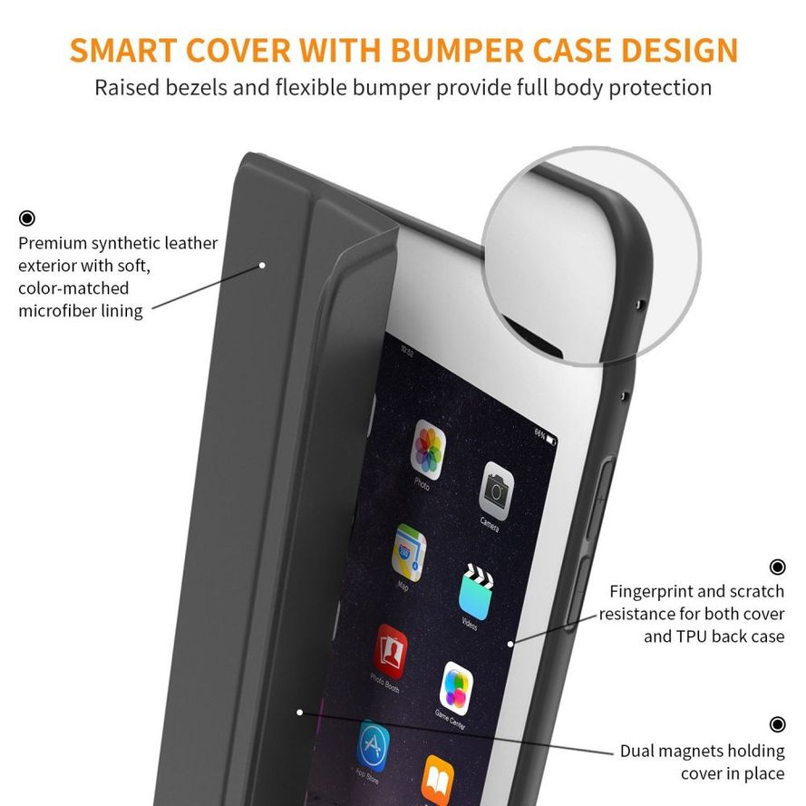 Tech-Protect Smartcase Apple iPad Air 2 Suojakuori - Musta