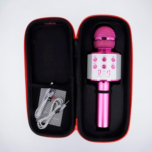 Maxlife MX-300 Bluetooth langaton karaoke mikrofoni / kaiutin - pinkki