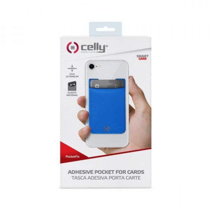 Celly korttipidike puhelimen takakanteen - Sininen