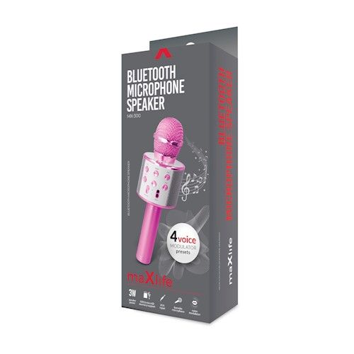 Maxlife MX-300 Bluetooth langaton karaoke mikrofoni / kaiutin - pinkki