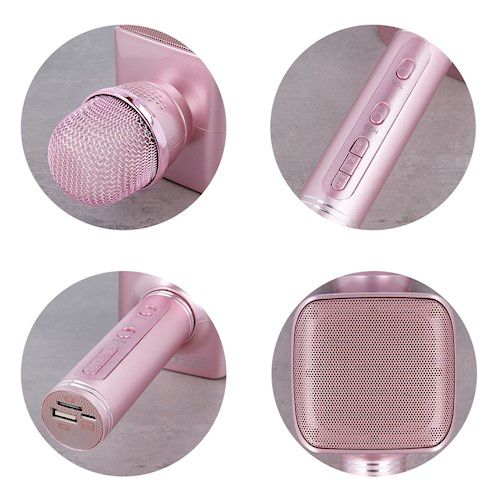 Maxlife MX-400 RGB Bluetooth langaton karaoke mikrofoni / kaiutin - pinkki