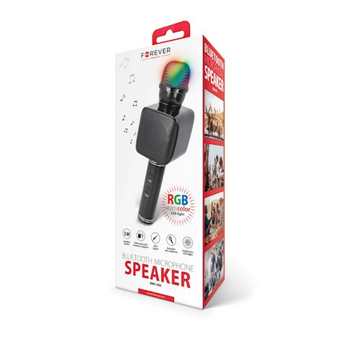 Forever BMS-400 Bluetooth langaton karaoke mikrofoni / kaiutin - musta