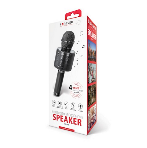 Forever BMS-300 Bluetooth langaton karaoke mikrofoni / kaiutin - musta