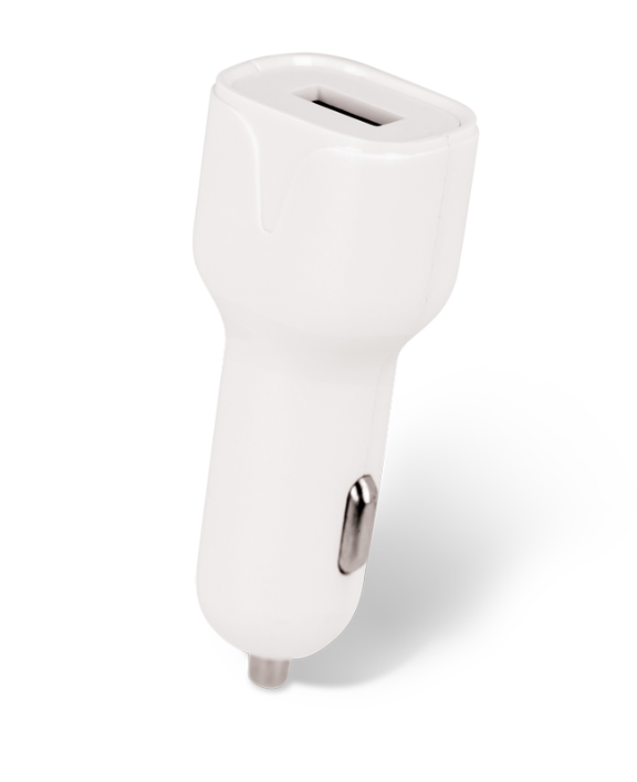 Setty USB-autolaturi 2,4 A + Lightning-kaapeli 1 m, valkoinen
