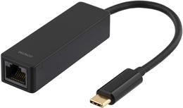 USB-C 3.1 -verkkosovitin, Gigabit, 1 x RJ45, 1 x USB 3.1 Type C uros, musta