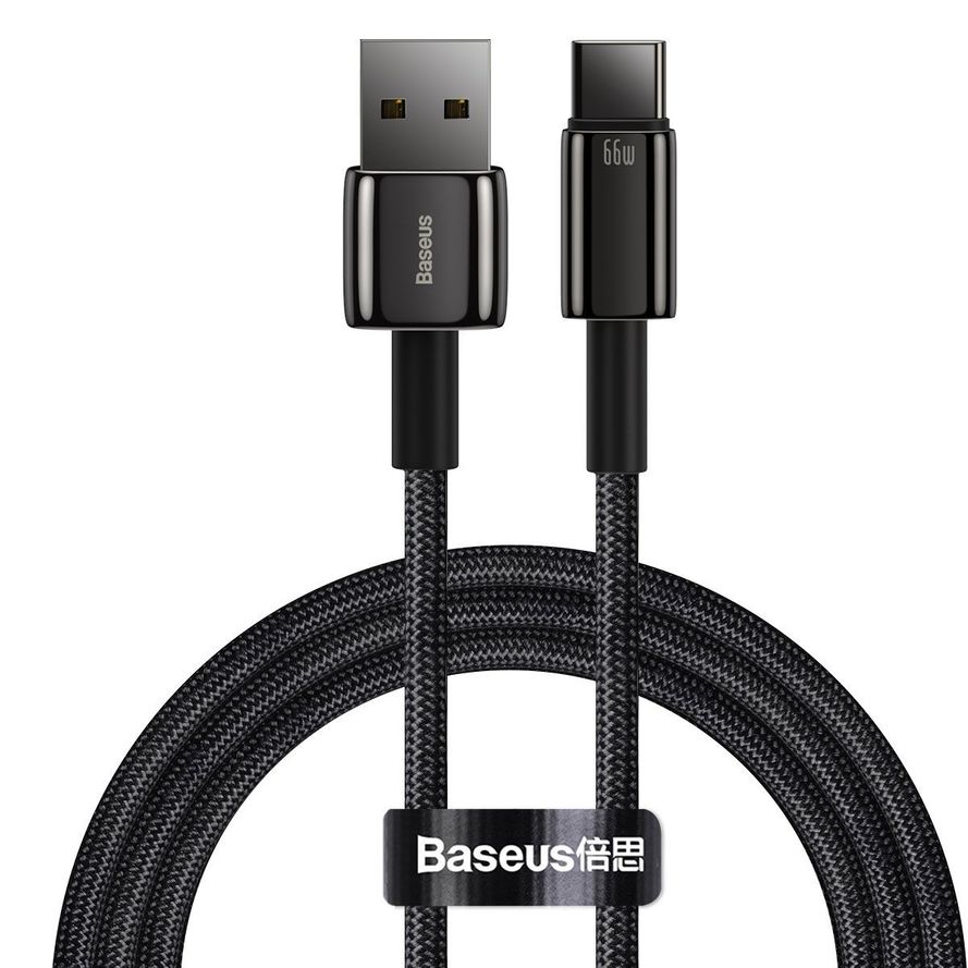 Baseus USB-C Latauskaapeli 66W, 1m - Musta