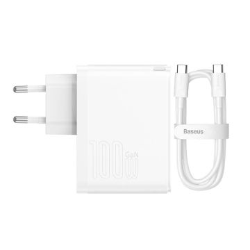 Baseus GaN5 Pro USB-C + USB laturi 100W + 1m kaapeli