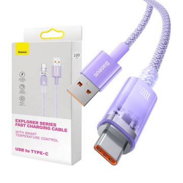 Baseus Flash USB-C pikalatauskaapeli - QC 3.0, - Huawei SCP - Samsung AFC -5A, 1m - Violetti