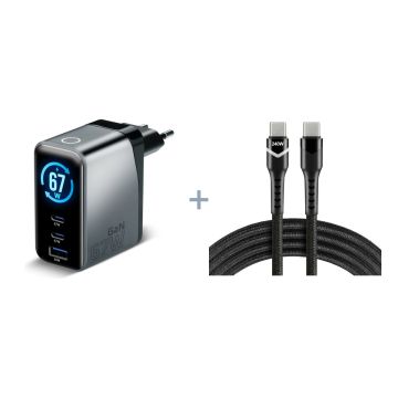 USB-C-latauspaketti MacBookille: 67 W laturi + 2 m USB-C-kaapeli