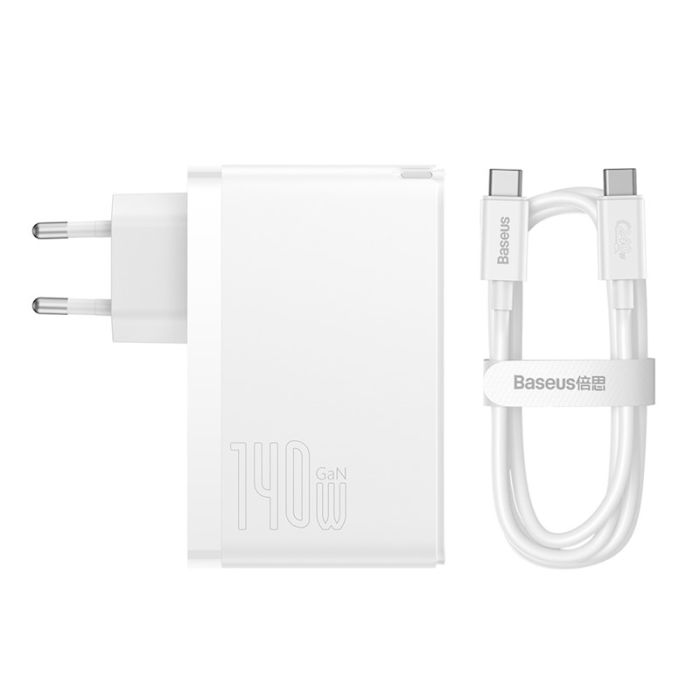 Baseus GaN5 Pro PD 140W 2x USB-C 1x USB Laturi / Verkkovirtalähde USB-C kaapelilla Baseus GaN5 Pro PD 140W 2x USB-C 1x USB Laturi / Verkkovirtalähde USB-C kaapelilla