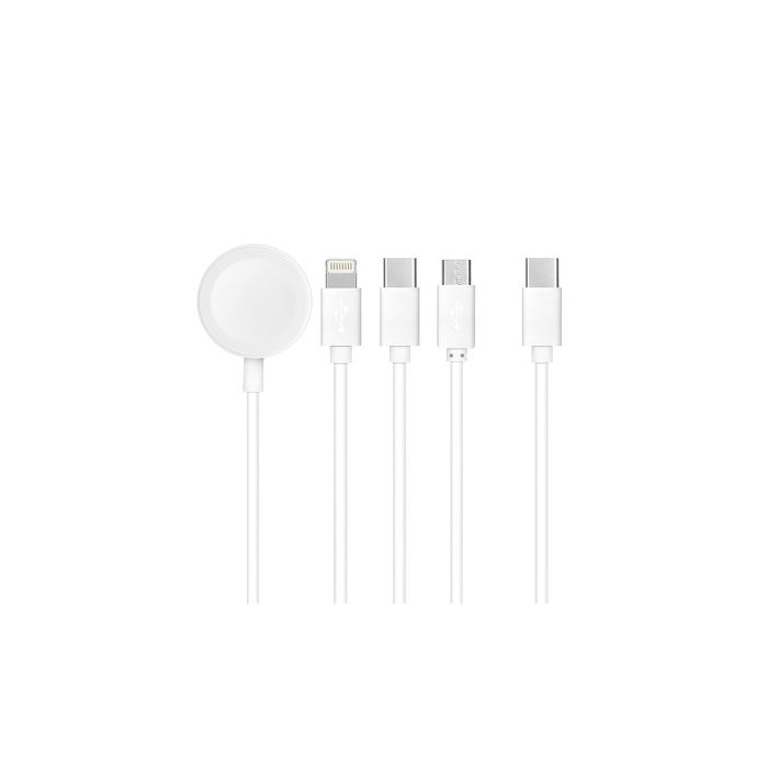 Magneettinen 4in1 Apple Watch -latauskaapeli - Lightning + USB-C + Micro-USB - C3186 
