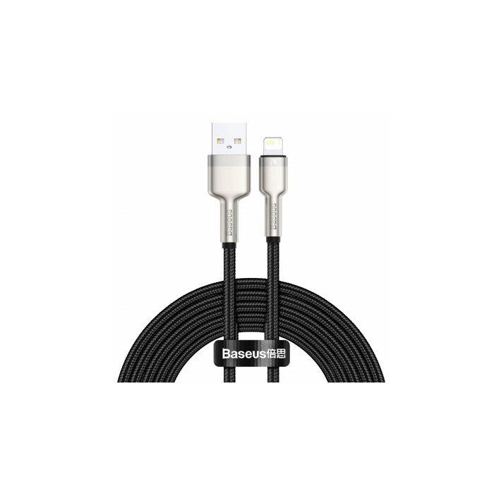 Baseus Cafule Metal USB Lightning kaapeli 2m 2.4A - musta