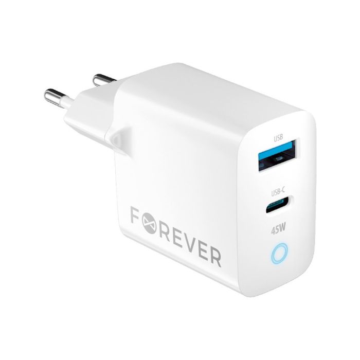 Forever TC-06-45AC PD QC laturi 1x USB-C 1x USB 45W