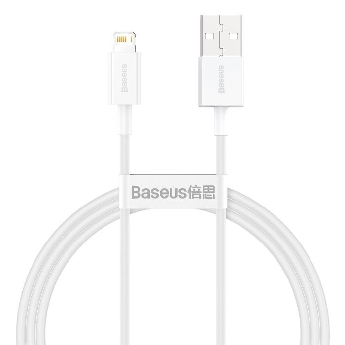 Baseus Lightning - kaapeli 1m 2.4A - valkoinen