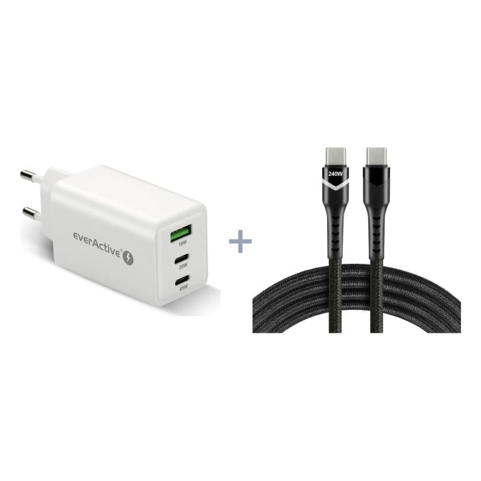 USB-C-latauspaketti MacBookille: 65 W laturi + 2 m USB-C-kaapeli USB-C-latauspaketti MacBookille: 65 W laturi + 2 m USB-C-kaapeli