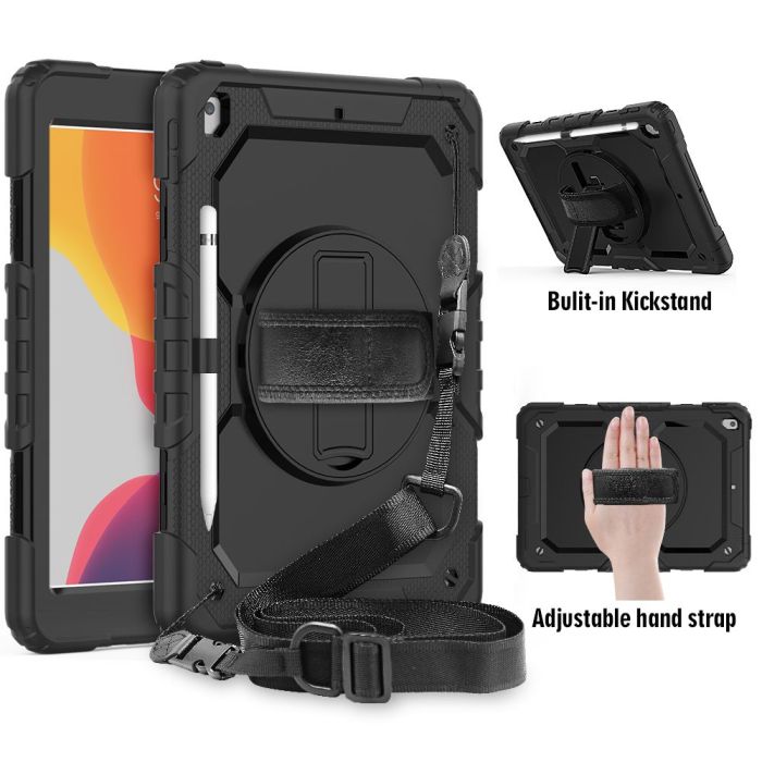 Tech-Protect Solid360 Apple iPad 10.2" 2019 / 2020 /2021 Suojakuori - Musta