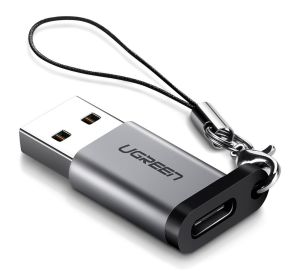 Ugreen USB A uros - USB-C adapteri, harmaa